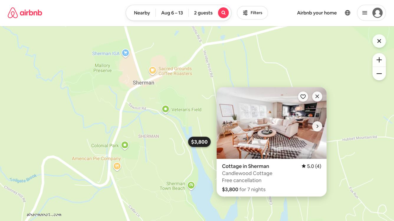 Sherman AirBnB Rentals are Available