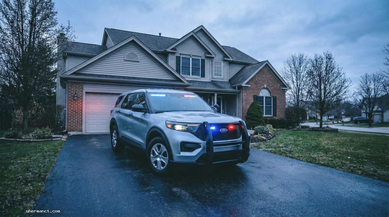 CT State Trooper In Driveway